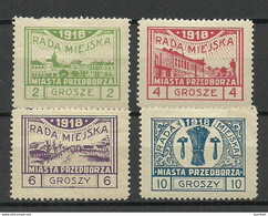 Poland Polska 1918 Local Post Przedborz Michel 7 - 10 A * - Nuevos