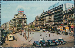 Brussels, Place De Broukère, De Broukere Plaats / Animated, Taxi Cabs - Posted 1950's - Places, Squares