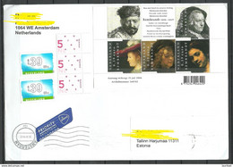 NEDERLAND NETHERLANDS 2018 Cover To Estonia Art Rembrandt Etc Stamps Uncancelled ! - Storia Postale