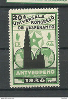 ESPERANTO 1928 Netherlands Vignette Poster Stamp Esperanto Congress Antverpen MNH - Esperanto