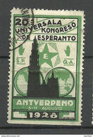 ESPERANTO 1928 Netherlands Vignette Poster Stamp Esperanto Congress Antverpen O - Esperanto