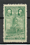 France 1900 EXPOSITION UNIVERSELLE Paris ETATS-UNIS United States USA MNH - 1900 – Parigi (Francia)