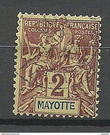 MAYOTTE FRANCE Colony 1892 Michel 2 - Used Stamps