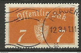 NORWAY Norwegen 1933 Dienstmarke Michel 11 O - Steuermarken