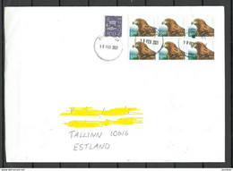 NORWAY 2021 Cover To Estonia Eagle Michel 1346 (2000) As 6-block Etc, - Lettres & Documents