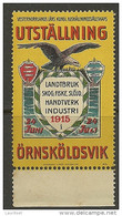 SCHWEDEN Sweden 1915 Reklamemarke Advertising Stamp Exposition Ausstellung MNH - Neufs