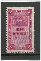 SCHWEDEN Sweden Stempelmarke Revenue Tax 1 Kr.o - Revenue Stamps