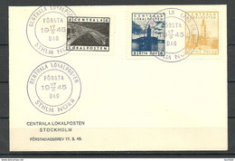 SCHWEDEN Sweden 1945 FDC Local Post Stockholm Nord Lokaler Stadtpost - Local Post Stamps