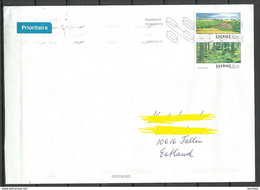 SCHWEDEN Sweden 2020 Air Mail Cover To Estonia Parks Nature Landscapes - Brieven En Documenten