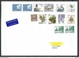 SCHWEDEN Sweden 2020 Air Mail Cover To Estonia With Many MINT (not Cancelled) Stamps & Pairs - Brieven En Documenten