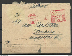 RUSSLAND RUSSIA 1933 Meter Marking Cover O Moskva To Sweden Stokholm - Covers & Documents