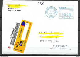 TURKEY Türkei Registered Air Mail Cover To Estland Estonia 2017 - Storia Postale
