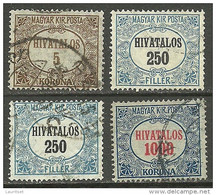 HUNGARY Ungarn 1921/23 Dienstmarken O - Servizio