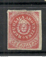 ARGENTINA 1862/1864 Michel 5  * New Print Privater Nachdruck? - Nuovi