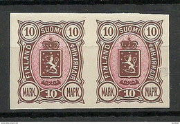 FINLAND FINNLAND 1885 Michel 34 Imperforate Proof Probedruck As Pair MNH (no Gum As Issued) - Ungebraucht