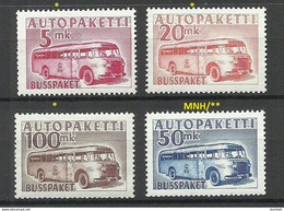 FINLAND FINNLAND 1952/1958 Autopaketti Auto-Paketmarken Michel 6 - 9 MNH/MH - Postbuspakete