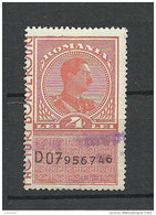 ROMANIA ROMANA Revenue Tax Fiscal Stamp Timbru Fiscal O - Steuermarken