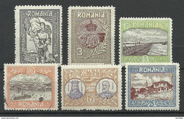 ROMANIA Rumänien 1913 Michel 227 - 232 */o - Ungebraucht