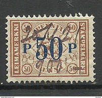 FINLAND FINNLAND O 1921 Steuermarke Revenue Tax Stempelmarke Documentary 50 Pen O - Revenue Stamps