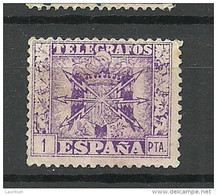 SPAIN Spanien Espana Telegraphmarke Telegrafos 1 Pts. O - Telegramas