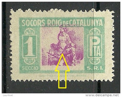SPAIN Spanien Socors Roig De Catalunya ERROR Center Print Swift (*) - Telegramas