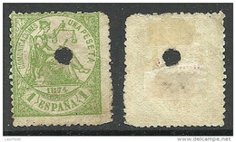 SPAIN Spanien Espana 1874 Michel 142 With Perfin (*) - Nuovi