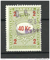 DENMARK Dänemark 40 Kr Fakturastempel Tax Steuermarke O - Fiscales