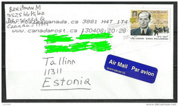 CANADA Kanada Air Mail Letter To Estonia Estland Estonie 2013 Raoul Wallenberg - Lettres & Documents