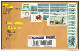 KANADA Canada 2015 Letter To Estonia Stamps Unused 11 X Year Of The Rat Train Etc - Lettres & Documents