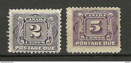 CANADA Kanada 1906/30 Postage Due 2 & 5 C. * - Postage Due