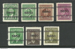 Canada 7 Pre-cancel Stamps "5850" - Préoblitérés