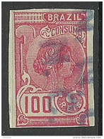 BRAZIL Brazilia Old Revenue Tax Fiscal Consumo 100 Reis O - Timbres-taxe