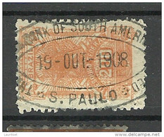 BRAZIL Brazilia O 1908 Revenue Tax Stamp 2000 Reis O - Oficiales