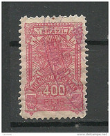 BRAZIL Brazilia O 1907 Old Revenue Tax Fiscal Stamp Thesoro Federal 400 Reis O - Portomarken