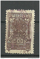 BRAZIL Brazilia Old Revenue Tax Fiscal Stamp Thesoro Federal 500 Reis O - Segnatasse