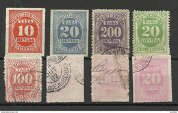 BRAZIL Brazilia 1890/1905 Lot Revenue Tax Fiscal Stamps Taxa Devida Portomarken Mint & Used - Impuestos