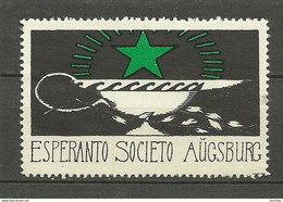 ESPERANTO Germany Deutschland Esperanto-Verein Augsburg Vignette Poster Stamp (*) - Esperanto