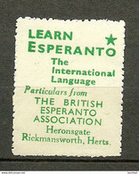 ESPERANTO The British Esperanto Association Vignette Poster Stamp MNH - Esperanto