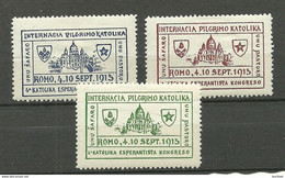 ESPERANTO 1913 Vignetten Poster Stamps Congress Catholic Esperantists Roma Italy * - Esperanto