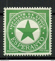 Czech Praha ESPERANTO Vignette Poster Stamp MNH - Esperanto