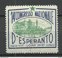 ITALY 1929 ESPERANTO 14. Congresso Nazionale Vignette Poster Stamp * - Esperanto