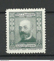 Germany ESPERANTO Dr. L. Zamenhof Author Of Esperanto Language Vignette Poster Stamp MNH - Esperanto