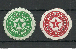 ESPERANTO 2 Old Vignetten Seals Siegelmarken * - Esperanto