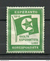 ESPERANTO 1918 Vignette Poster Stamp (*) - Esperanto