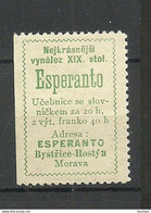 Tcsehoslowakia Morava ESPERANTO Vignette Poster Stamp Reklamemarke O - Esperanto