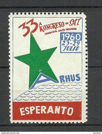 ESPERANTO 1960 Vignette Poster Stamp Reklamemarke (*) - Esperanto