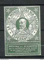 Deutschland Leipzig ESPERANTO Vignette Poster Stamp Advertising Reklamemarke Zamenhof * - Esperanto