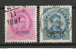 PORTUGAL AZORES 1882/87 Michel 40 & 57 O - Other & Unclassified