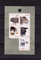 2016 Canada Fauna Bird Puffin Grouse Crow Owl Ptarmigan Full Pane Of 5 From Booklet MNH - Paginas De Cuadernillos