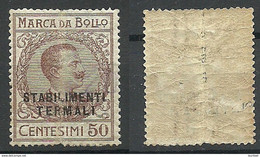 ITALY OPT Stabilimenti Terminali OPT NB! Vertical Light Fold/senkrecht Leicht Gefaltet * - Revenue Stamps